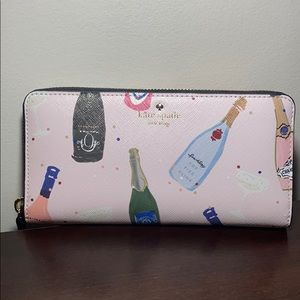NWT Kate Spade Champagne Print Continental Wallet